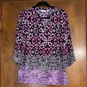 Susan Graver Sz Small Tunic so cute Liquid Knit Never Worn Adorable On